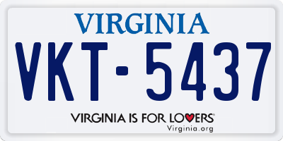 VA license plate VKT5437