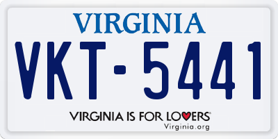 VA license plate VKT5441