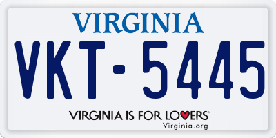 VA license plate VKT5445