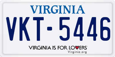 VA license plate VKT5446