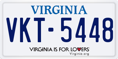 VA license plate VKT5448