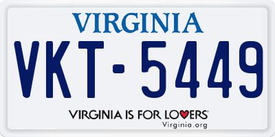 VA license plate VKT5449