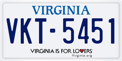 VA license plate VKT5451