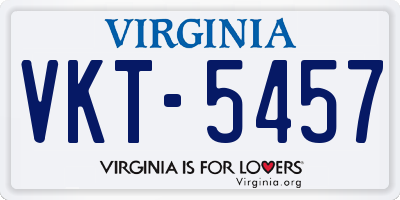 VA license plate VKT5457