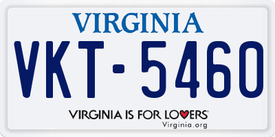 VA license plate VKT5460
