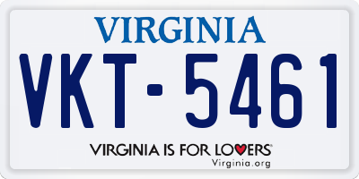 VA license plate VKT5461
