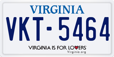 VA license plate VKT5464