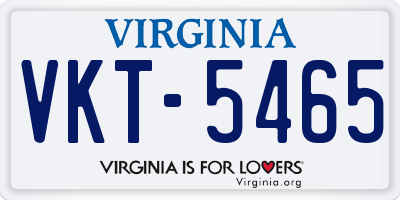 VA license plate VKT5465