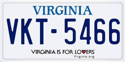VA license plate VKT5466