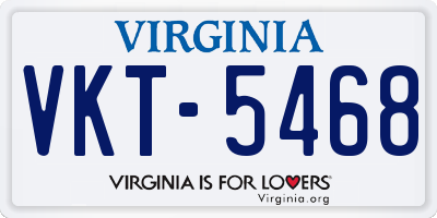 VA license plate VKT5468