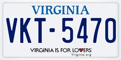 VA license plate VKT5470