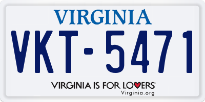 VA license plate VKT5471
