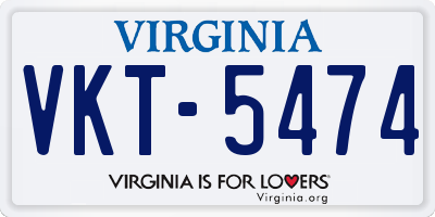 VA license plate VKT5474