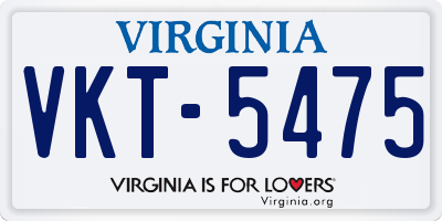 VA license plate VKT5475