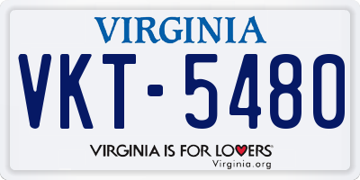 VA license plate VKT5480