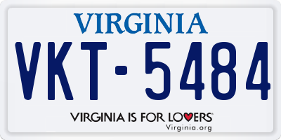 VA license plate VKT5484