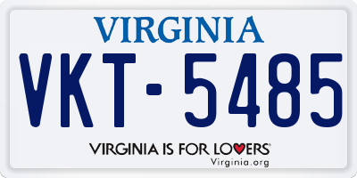 VA license plate VKT5485