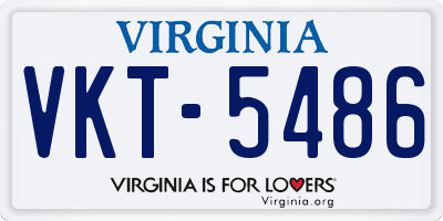 VA license plate VKT5486