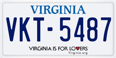 VA license plate VKT5487