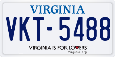 VA license plate VKT5488