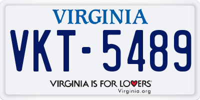 VA license plate VKT5489