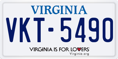VA license plate VKT5490