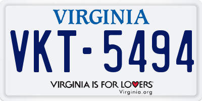 VA license plate VKT5494