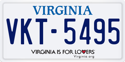 VA license plate VKT5495