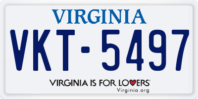 VA license plate VKT5497