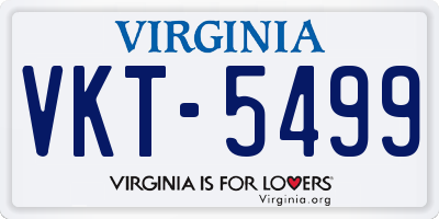 VA license plate VKT5499