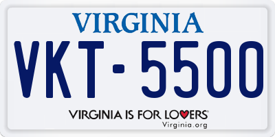 VA license plate VKT5500