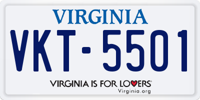 VA license plate VKT5501