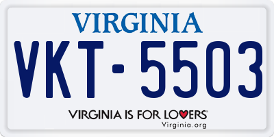 VA license plate VKT5503