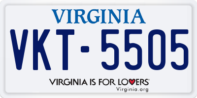 VA license plate VKT5505