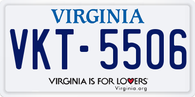 VA license plate VKT5506