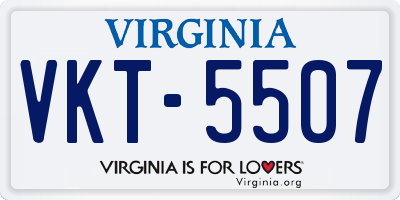 VA license plate VKT5507