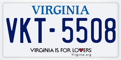 VA license plate VKT5508