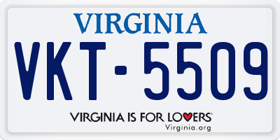 VA license plate VKT5509