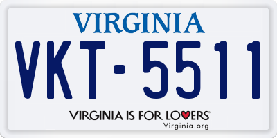 VA license plate VKT5511