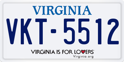 VA license plate VKT5512