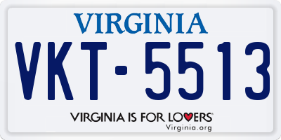 VA license plate VKT5513