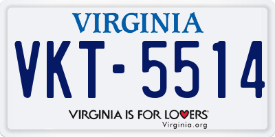 VA license plate VKT5514