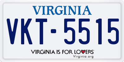 VA license plate VKT5515