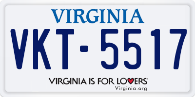 VA license plate VKT5517