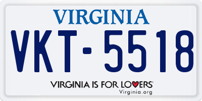 VA license plate VKT5518