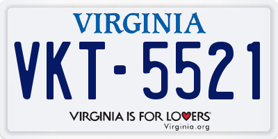VA license plate VKT5521