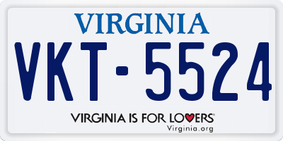 VA license plate VKT5524