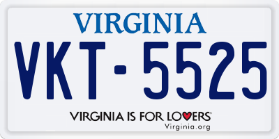 VA license plate VKT5525