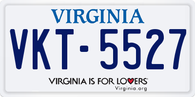 VA license plate VKT5527