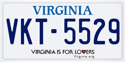 VA license plate VKT5529